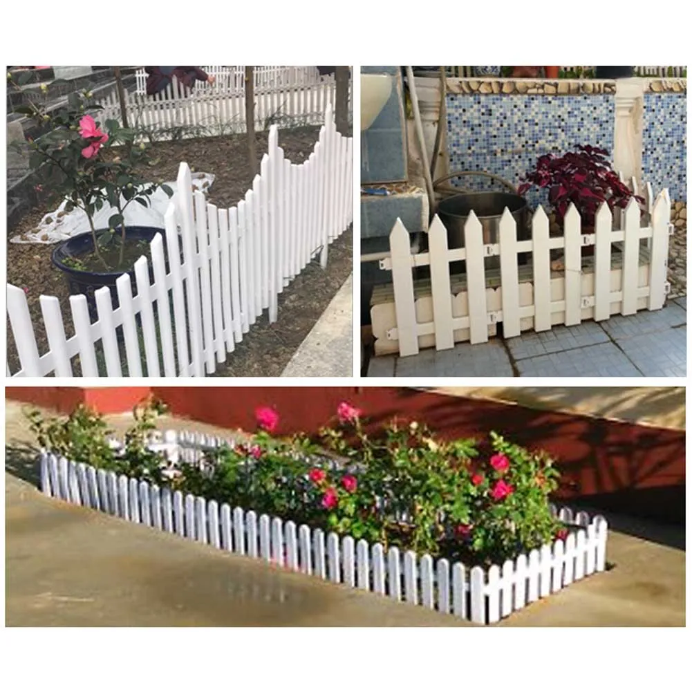 Hot Sale White PVC Plastic Fence European Style For Garden Driveway Gates Christmas Tree Fencing Trellis Gates Garden Building