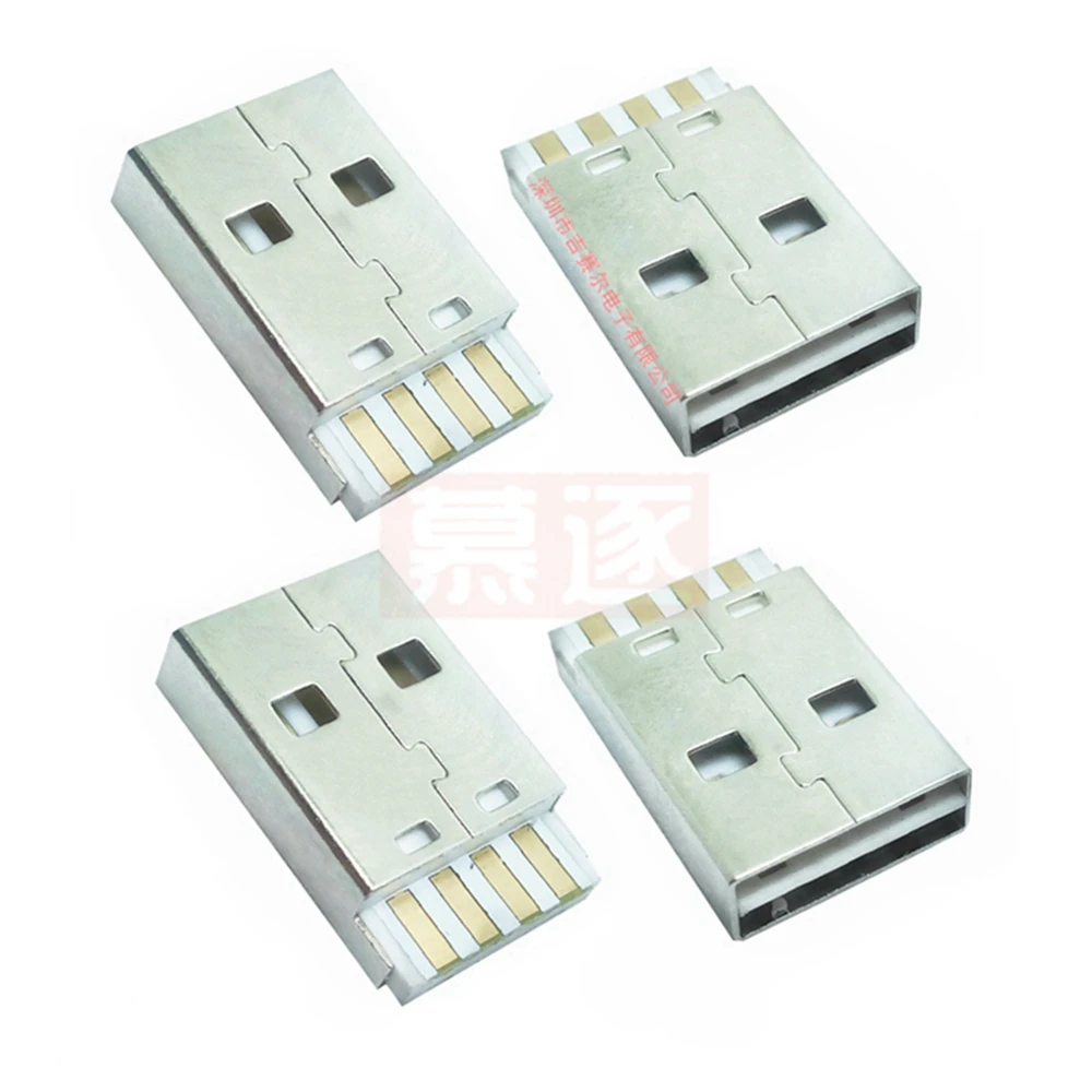 USB male and female double sided reverse side welding line type male plug U disk reader data transmission USB