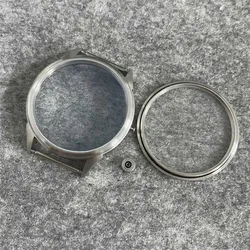 For ETA 6497/6498 Replacement 42MM Stainless Steel Watch Case Frosted Transparent Bottom Watch Case for ST3600/ST3620 Movement