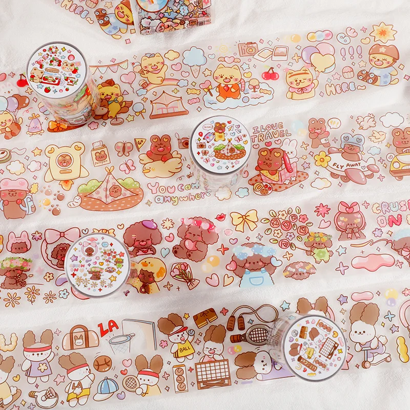 Cute strawberry bear rabbit Washi Tape PET Adhesive Tape DIY Scrapbooking Sticker Label Japanese Stationery Masking tape