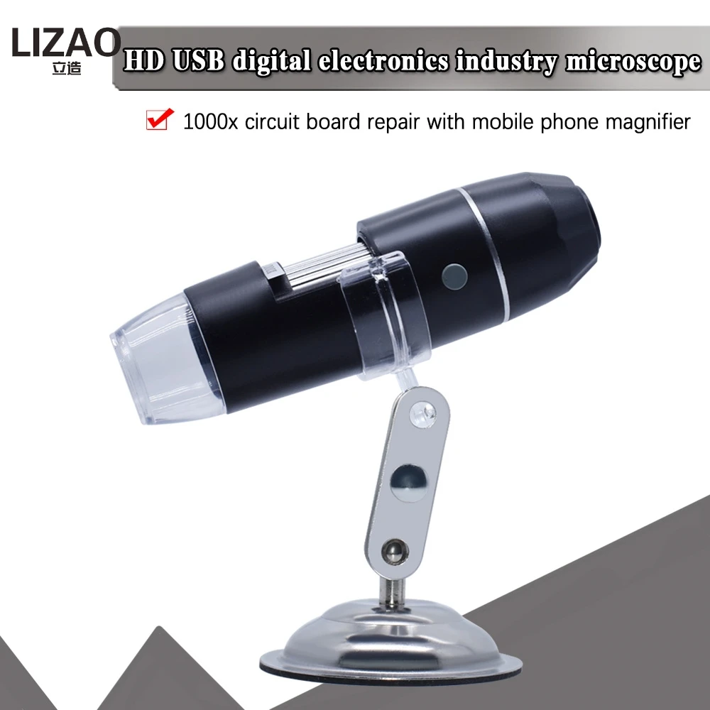 Adjustable 1600X 3 in 1 USB Digital Microscope Electronic Microscope Camera For Solding 8 LED Zoom Magnifier Endoscope