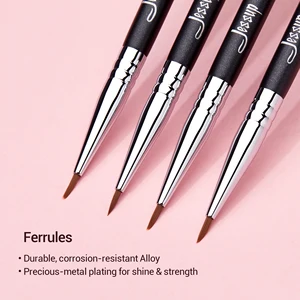Kuas Eyeliner Presisi Jessup Kuas Riasan Mata Sintetis Premium titik halus dengan panjang dan kepadatan yang tepat untuk lapisan S140 12 kuas jessup penjualan terbaik - №