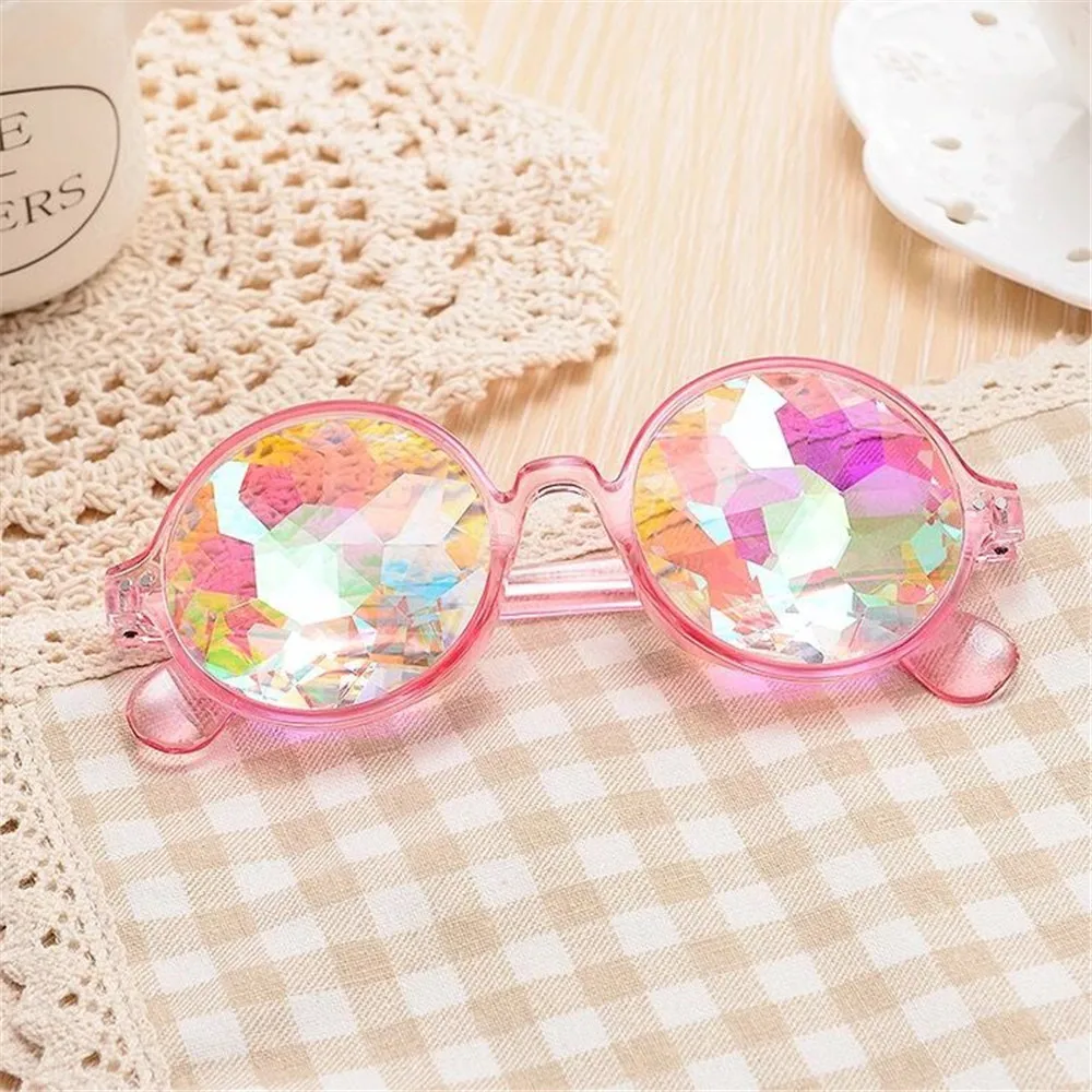 Rave festival Round Sunglasses Women Party Psychedelic Prism Diffracted Lens Holographic Sunglasses Female