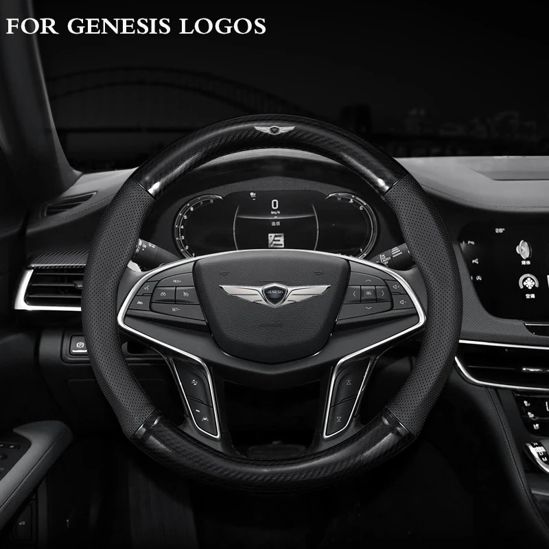 Dedicated Car steering wheel cover WIth Car logo For Hyundai Genesis G80 GV80 G70 L110 BH GH 2019 2020 2021 Auto Accessories