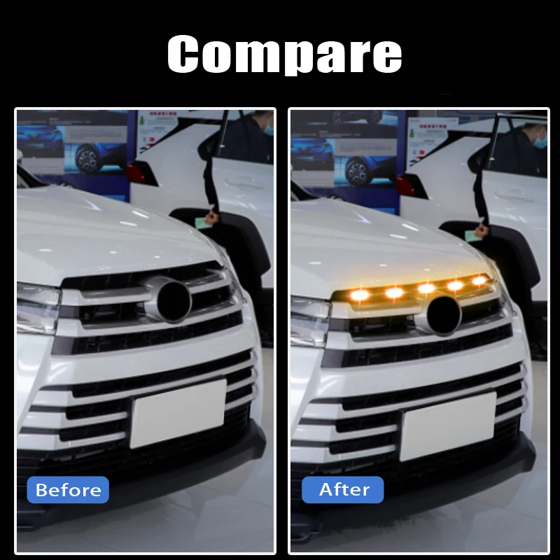 6000K White/Yellow 12v Front Grille Lighting Waterproof For Car Toyota Highlander w/TRD Pro Grill ONLY Front Grille Lighting DRL