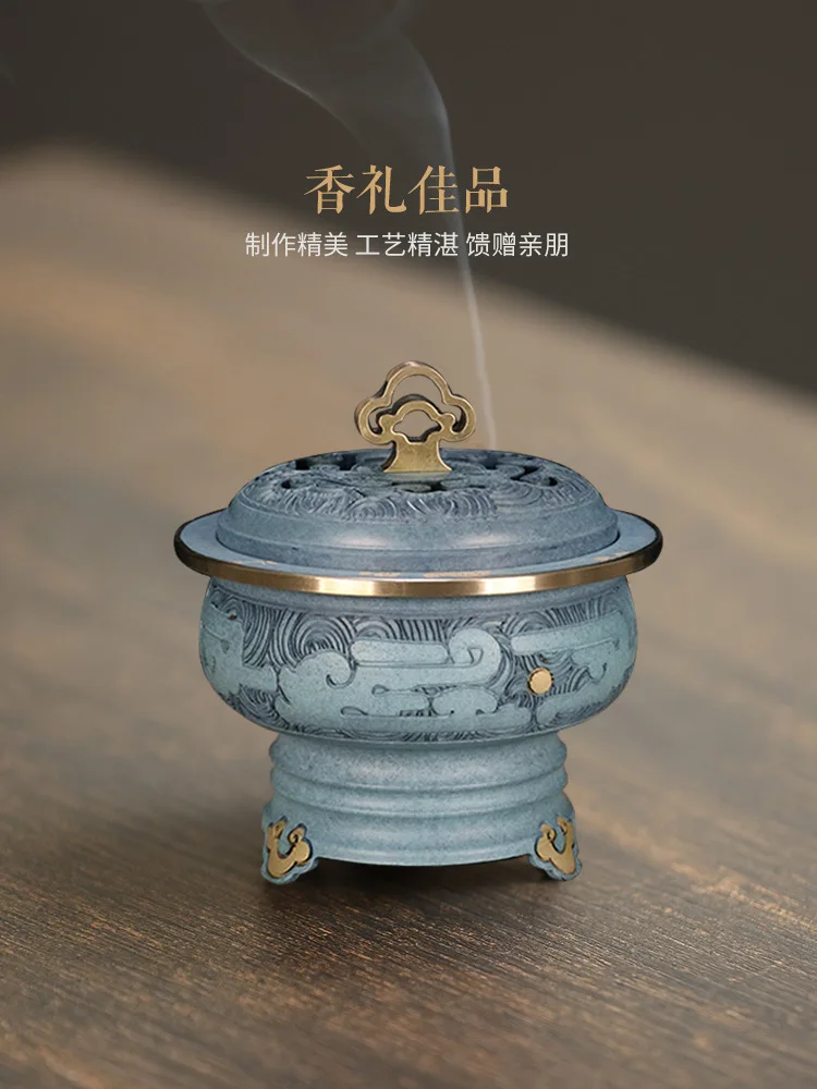 

Household indoor aromatherapy burner/pure copper incense burner for Buddha worship ornaments/burning blue