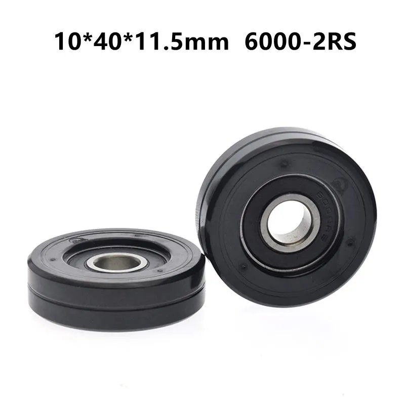 10pcs/50pcs 10*40*11.5mm Polyurethane PU 6000-2RS Low Noise Roller Bearing Friction Pulley Soft Rubber 10x40x11.5mm