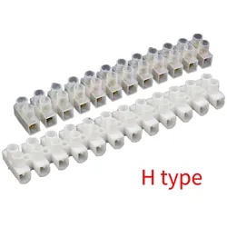 H Type Plastic Wire connector 1PCS 5A 10A Dual Row 12 Positions Screw X3 Terminal Block Cable Connector Electric Barrier Strip