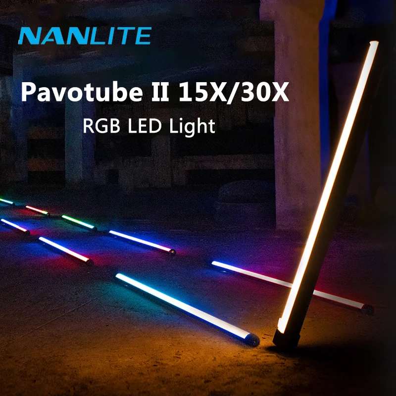 

Nanlite 15X 30X LED RGB Tube Light Pavotube II X Series Studio Creative 2700K-12000K Photography Lighting Handheld Stick Light