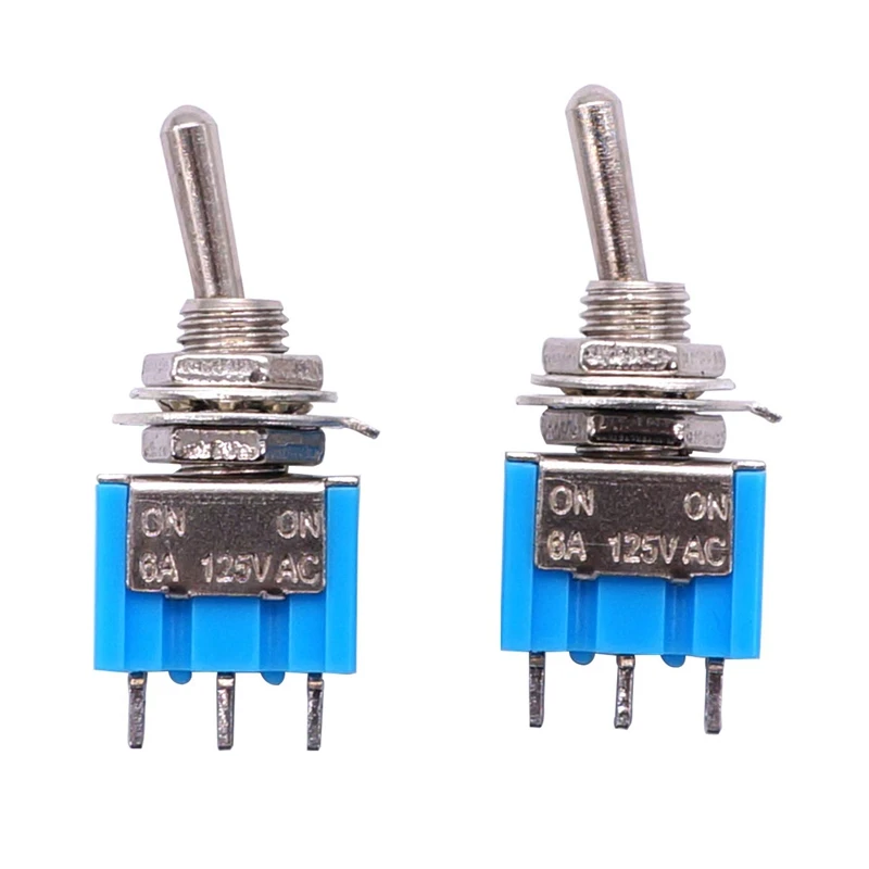 10Pcs SPDT Mini Toggle Switch 3-Pin 2 Position ON/ON Miniature Toggle Switch 6A 125V AC Toggle Switch MTS-102