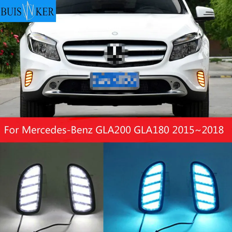 

Car bumper headlight For Mercedes-Benz GLA200 GLA180 daytime light 2015~2018y DRL Car accessories LED headlamp GLA200 fog light