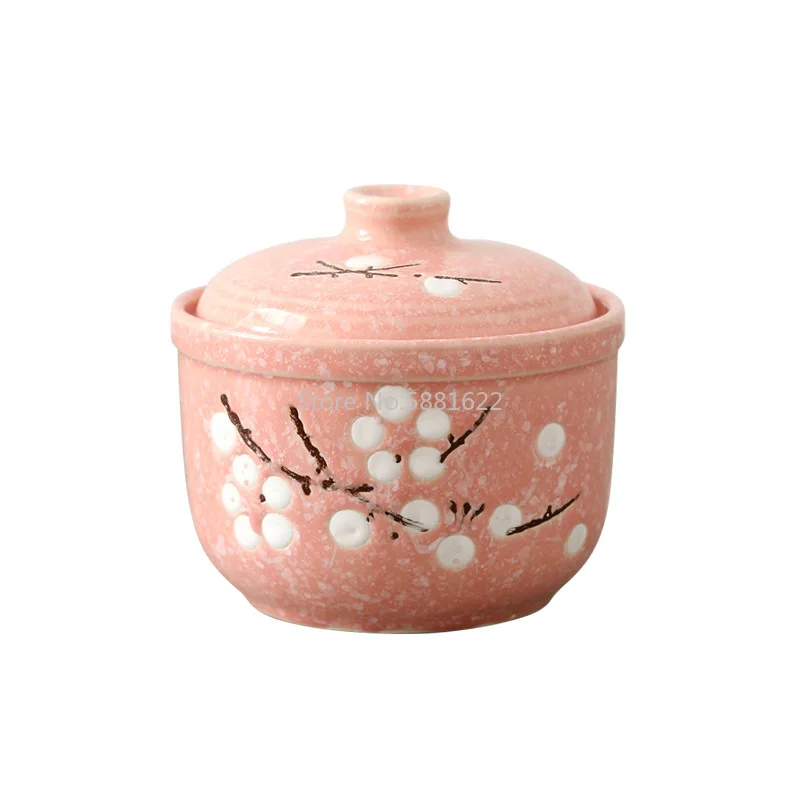 Japanese-style Hand-painted Underglaze Ceramic Tableware 300ml Single Edible Small Bird\'s Nest Stew and Water-proof Stew Pot