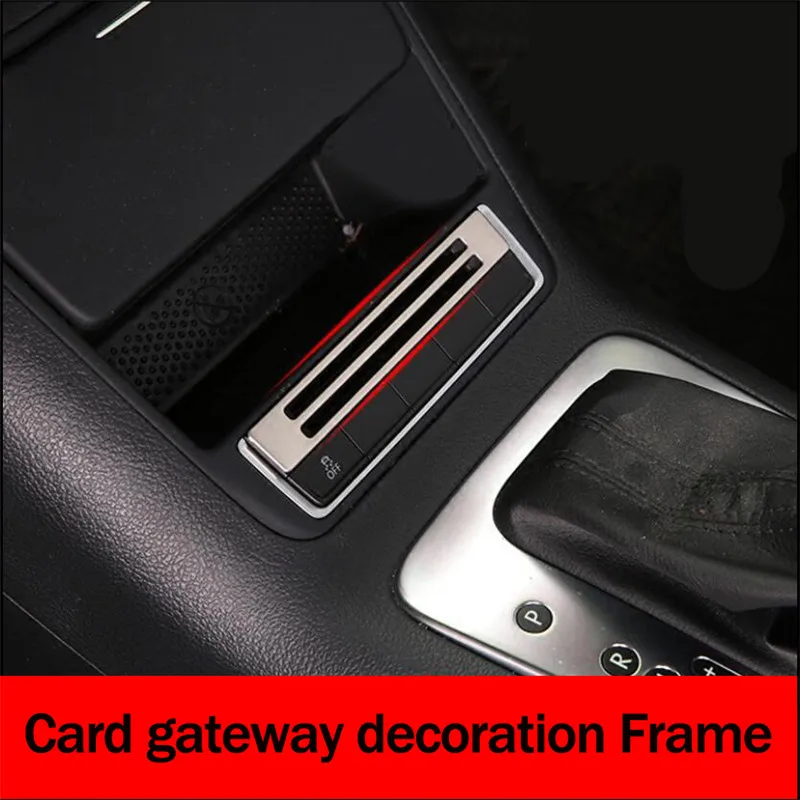 1pc Stainless steel Center Console Card gateway decoration Frame Sticker For Volkswagen Tiguan 2010-2019 Car-styling accessories