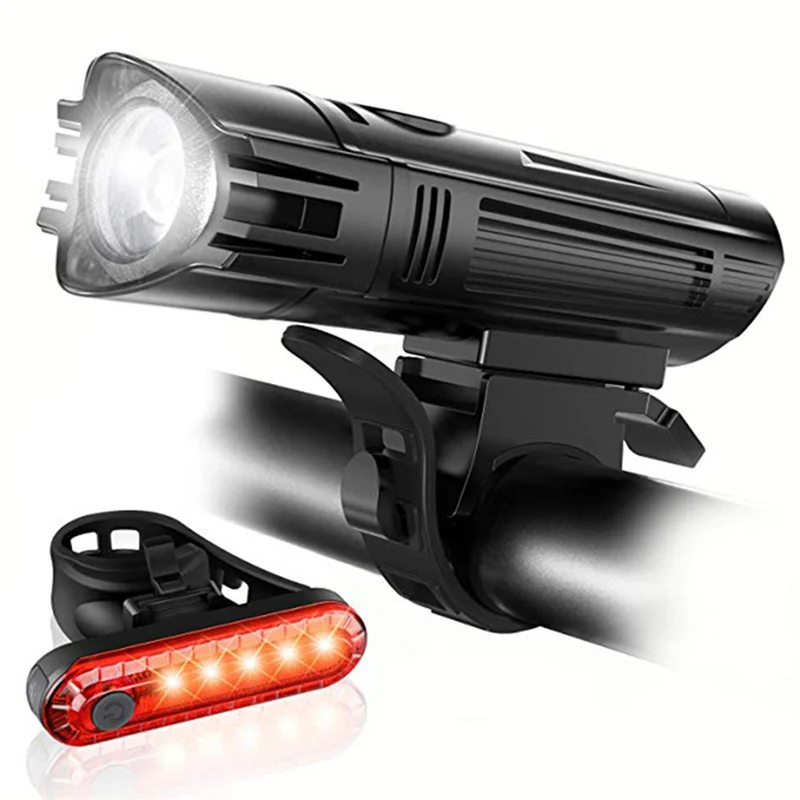 USB Rechargeable Waterproof  LED MTB Bike Front Rear Headlight Bicycle Front Light and Taillight