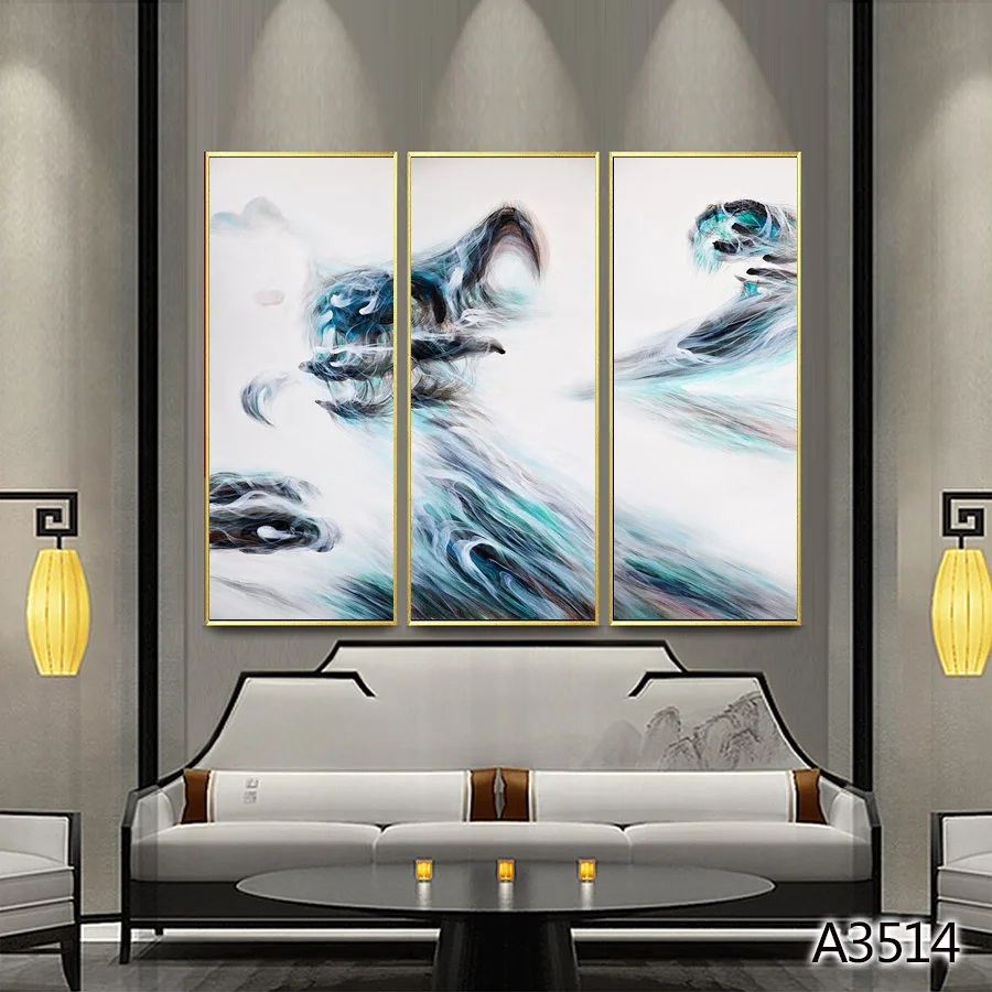 Modern Abstract Oil Painting Print on Canvas 3pcs Chinese style Landscape Canvas Art Printing Wall Art Picture for Home Decor