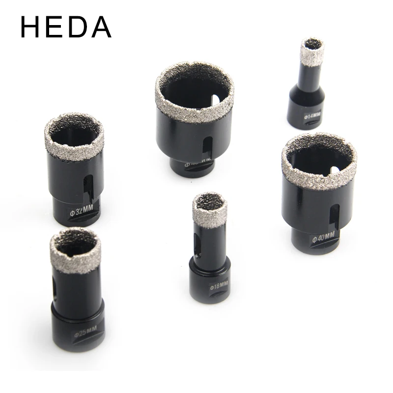 6-130mm 1Pc M14 Thread Shank Hole Saw Dry Vacuum Brazed Diamond Core Drill Bits For Angle Grinder Ceramic Tile Granite Marble