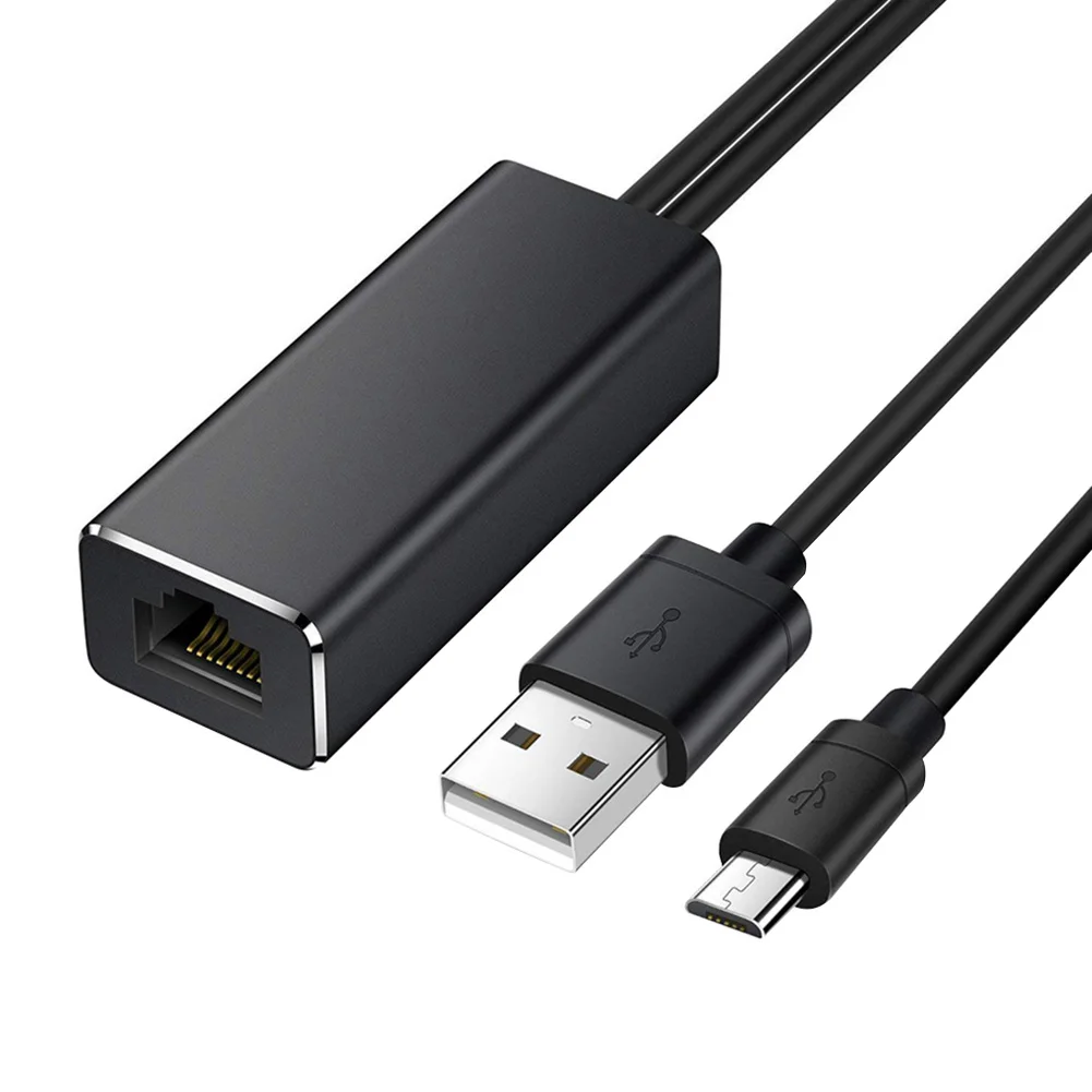 محول صوت Micro USB إلى RJ45 Ethernet ، لـ Amazon Fire TV Stick ، Google Home Mini Chromecast Ultra 2 1 USB ، مصدر طاقة