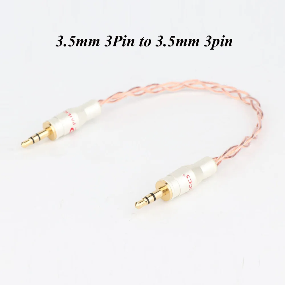 High Quality 15cm OFC 8TC Stereo Cable With 3.5mm to 3.5mm Plug