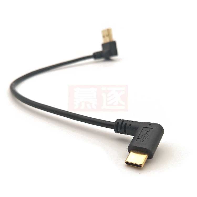 GOLD Überzogene Up Winkel USB 2,0 (Typ A) Stecker auf USB 3,1 (Typ-C) männlichen Up & Dwon Winkel USB Daten Sync & Charge Kabel