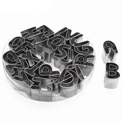 Stainless Steel Alphabet Letter Cookie Cutters Mold Biscuit Number Cutter Set Cake Decorating Moulds Fondant Cutter Set