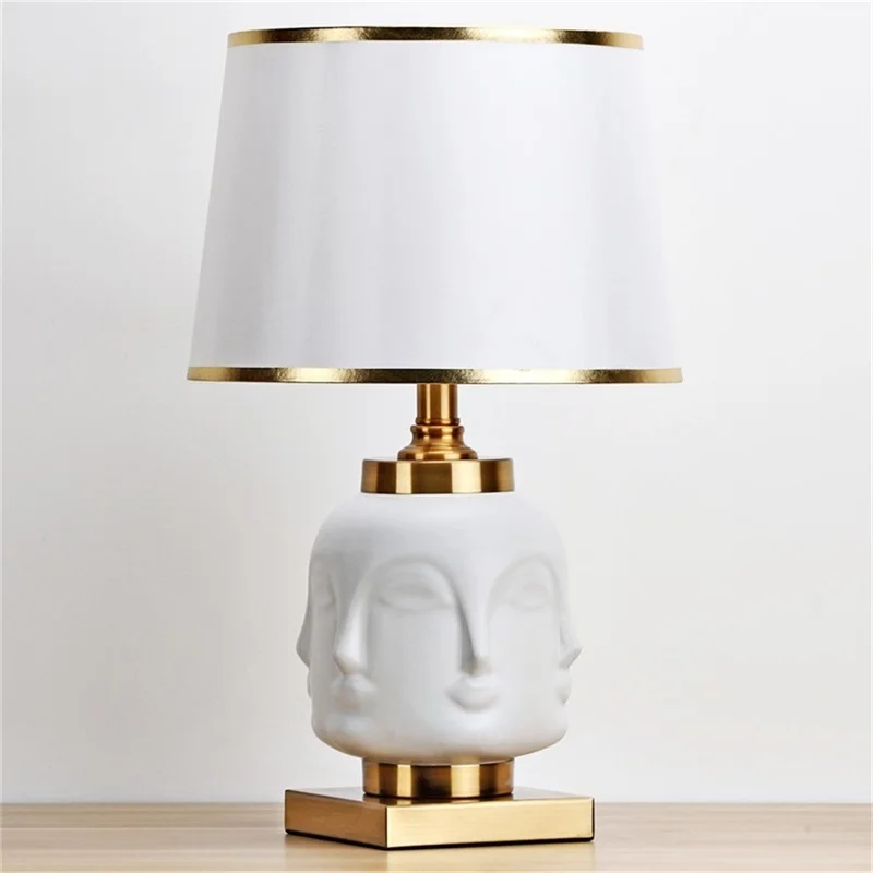 OURFENG Modern Table Light White Bedside Desk Light LED Novelty Home For Foyer Office Creatively Personality Decoration