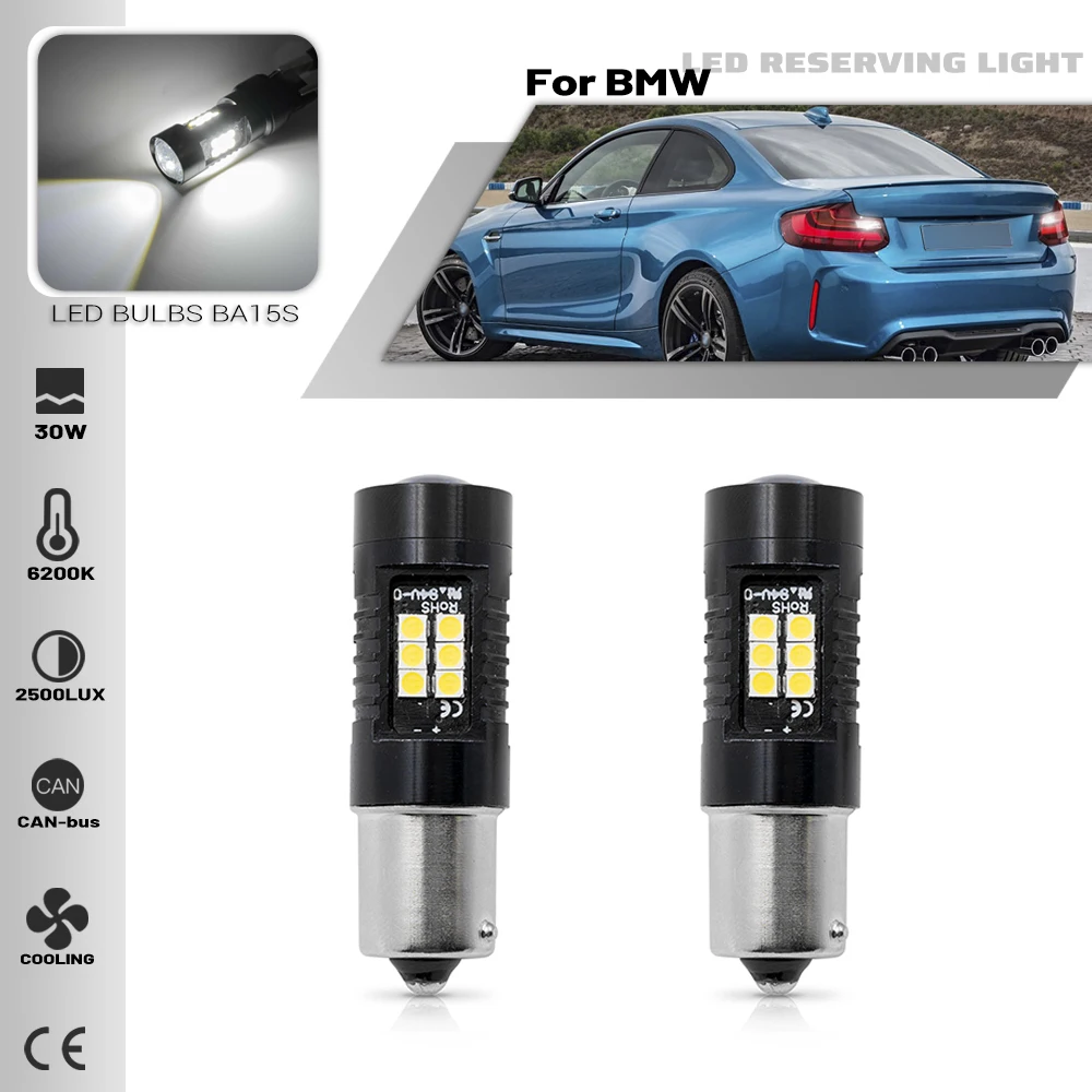 

2Pc For BMW 2 Series Pre-LCI F22 F23 F87 F45 14-17 LED Reverse Light Bulb 1156 P21W BA15S CANBUS No Error Car Backup Lamps