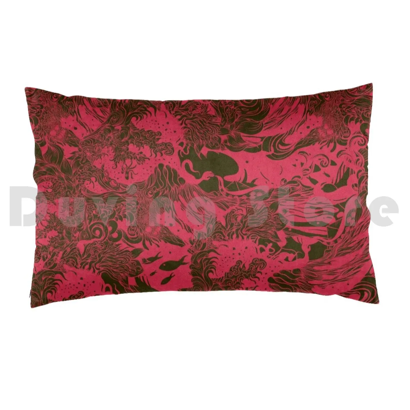 Pillow Case Big Waves Dark 2971 Wave Creature Ocean Mutant Brain Mind Head Sea Water Liquid Eye