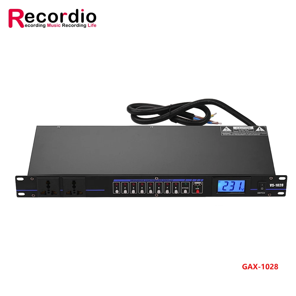 Controlador de gestión de pedidos de enchufe secuenciador de potencia de 8/10 vías para escenario profesional GAX-DB04 para equipos de dj