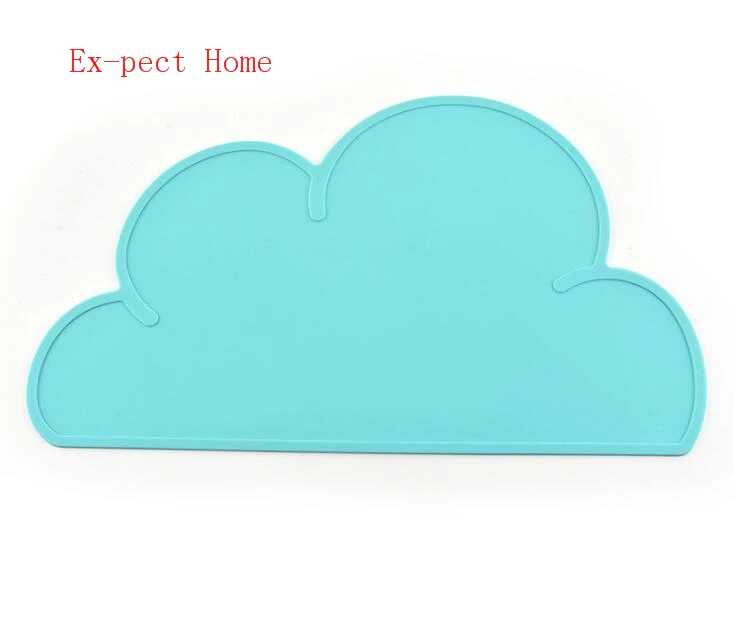 50pcs 47*27cm Waterproof Silicone Placemat Bar Mat Baby Kids Cloud Shaped Plate Mat Table Mat