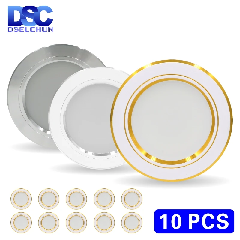 10 pièces/lot Led Downlight 220v plafonnier 5W 9W 12W plafonnier encastré Led rond panneau lumineux 15W 18W projecteur éclairage intérieur