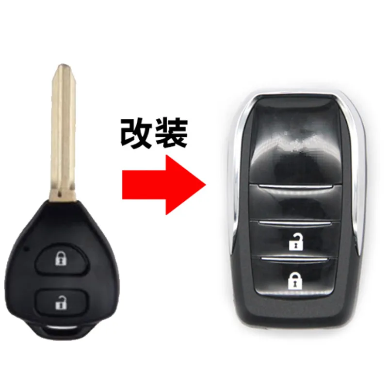 3PCS  Modified Key 2/3/4 Buttons Fob For Toyota Reiz Camry Rav4 Yaris Corolla 4Runner Avlo 2017 2019 Flip Remote Car Key Shell