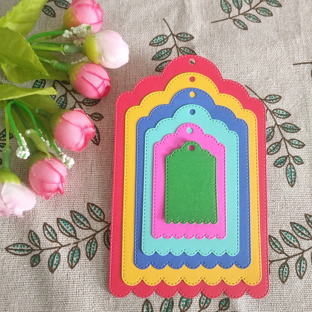 6-layer metal cutting mold for photo frame with sewing thread lace, DIY scrapbooks, cards, photo albums, handmade crafts