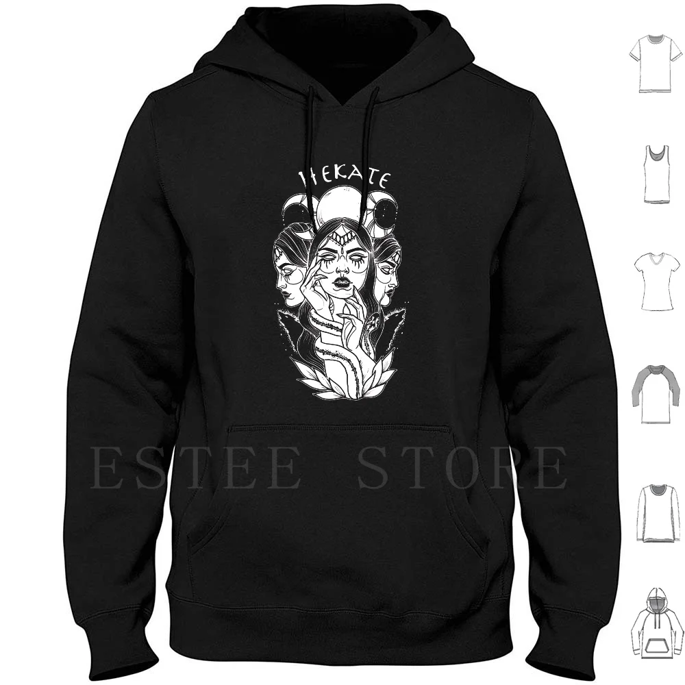 Hecate-Mother Of The Crossroads Hoodies Hekate Hecate Greek Goddess Triple Moon Phase Underworld Dark Mother Crone