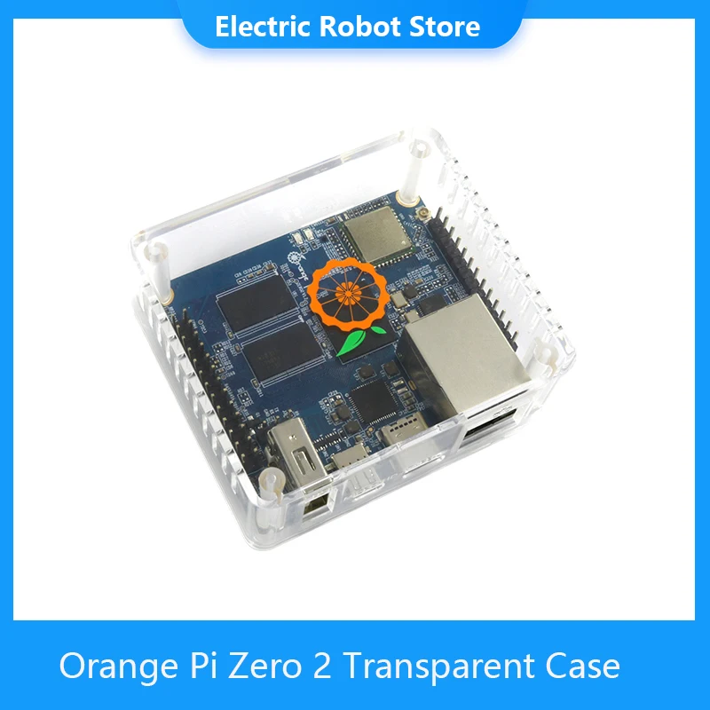 Caso transparente do abs do caso do pi zero 2 alaranjado, pi ambiental transparente da matéria prima do abs