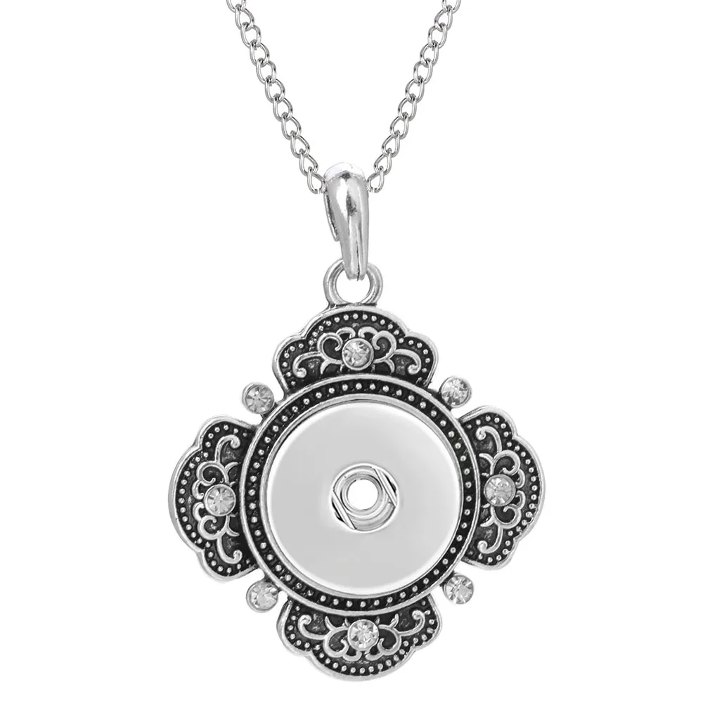 Picture 4: Vintage Round 18mm Metal Xinnver Snap Necklace & Pendant Sterling Jewelry with Bead Chain Statement Woman  DIY Jewelry ZG037