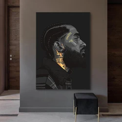 Nipsey Hussle Hip Hop Music Rapper Singer Art Canvas Print Painting Portrait Living Room Wall Pictures Home Decoration Posters