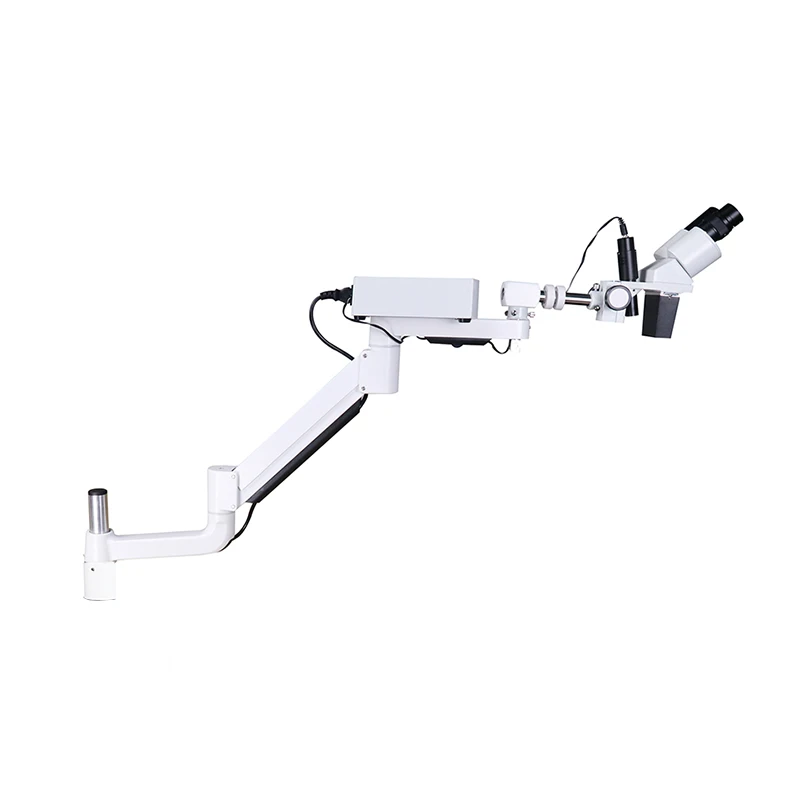 Dental Lab Surgical LED Microscope Standard 10X Binocular Magnify With Adjustable Long Arm For Endodontic Treatment