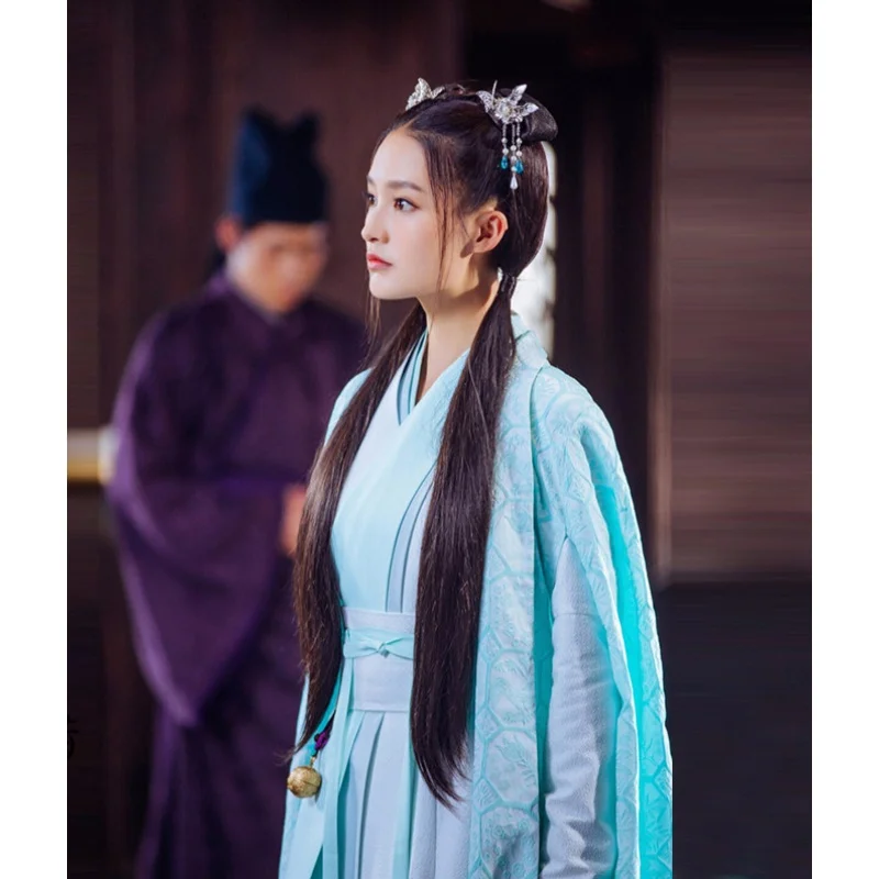 Female Sword Lady Costume Actress Li Qin Princess Stage Performance Hanfu for Drama The Wolf Ma ZhaiXing Hair Accessories