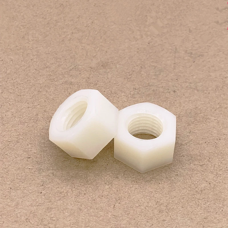 50/20 sztuk DIN934 M2 M2.5 M3 M4 M5 M6 M8 M10 M12 M14 M16 M18 M20 czarny/biały Nylon nakrętka sześciokątna plastikowe nakrętki sześciokątne