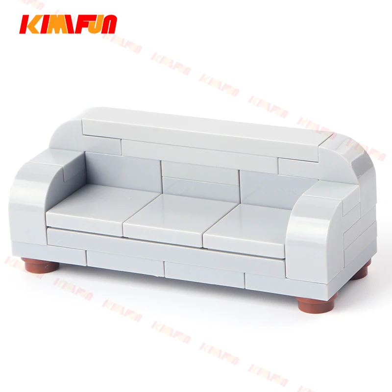 80pcs City House Sitting Room Furniture Sofa Table DIY Building Blocks Bricks Toys Accessories Decorate Compatible with Lego