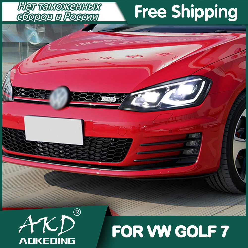 For VW Golf 7 Headlights 2013-2017 DRL Day Running Light LED Bi Xenon Bulb Fog Lights Car Accessory golf7 MK7 Head Lamp