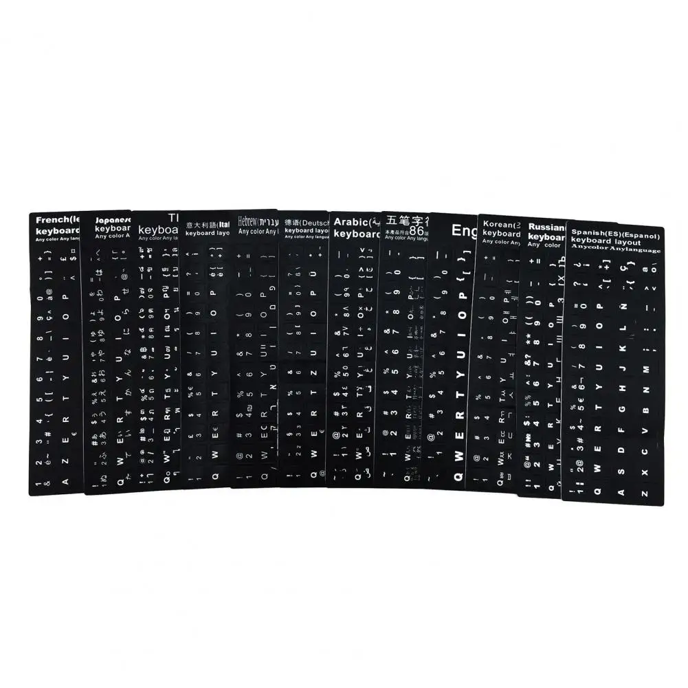 Multiple Language Keyboard Sticker Universal Frosted Protective Sticker for Keyboard Decal Sticker Cover Computer Accessories