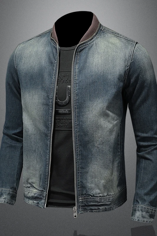 Spring Autumn Men Denim Jackets Mens Casual Tide Brand Classic Cotton Coat Outwear Male Trend Solid Color Jeans Jackets