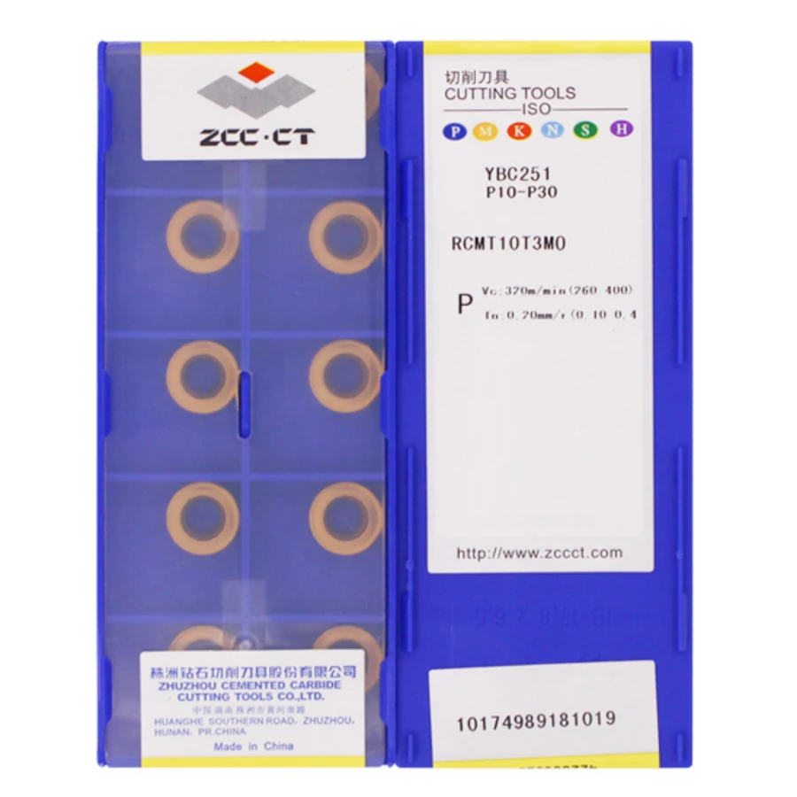 ZCC.CT RCMT0803MO RCMT10T3MO RCMT1204MO RCMT1606MO RCKT2006MO RCKT10T3MO YBC252 YBC251 YMB251 YB9320 Carbide Insert RCMT Inserts