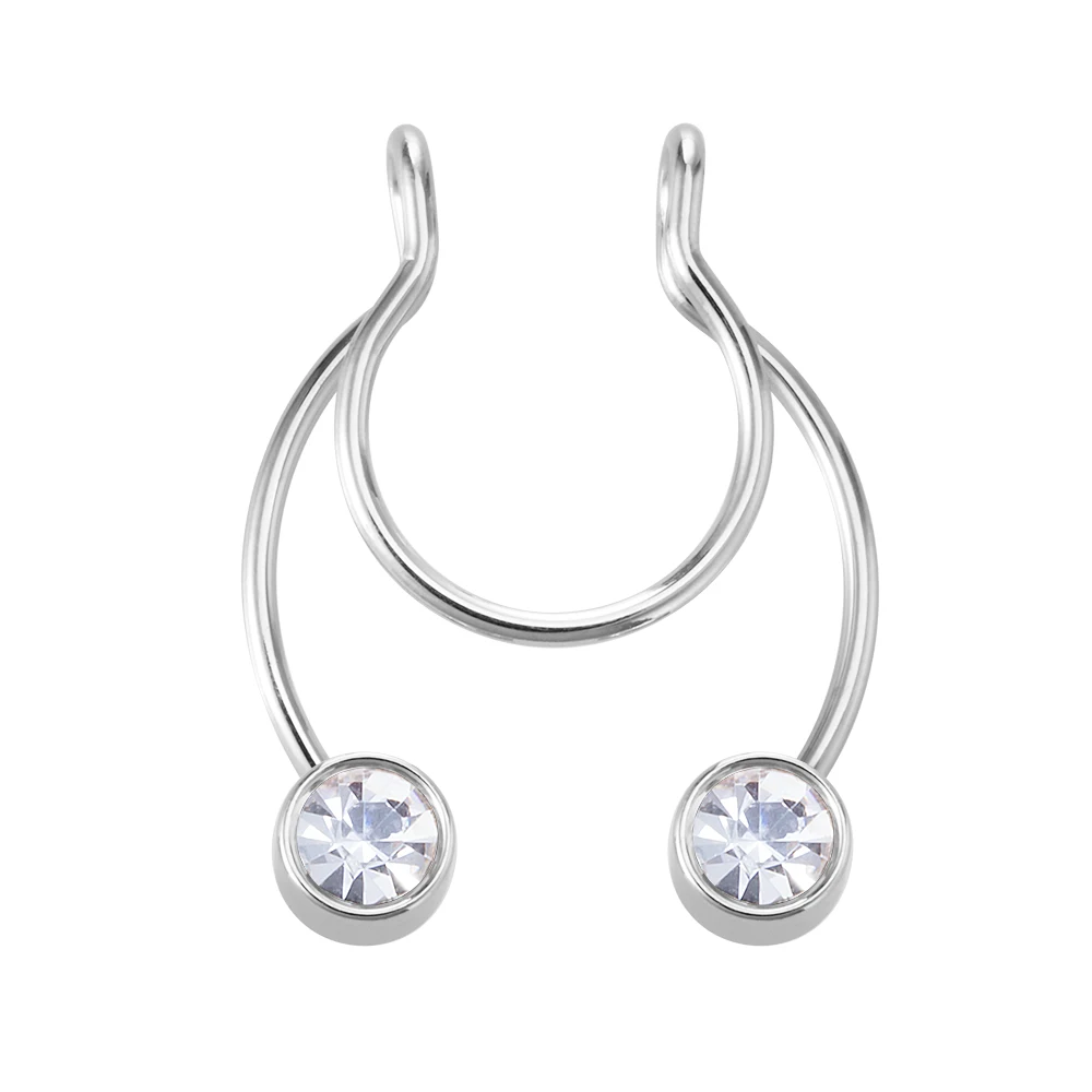 1pc Fake Nasenring für Frauen Männer 20G Chirurgenstahl Faux Piercing Schmuck Fake Piercing Hoop Lip Septum Nasenringe Körperschmuck