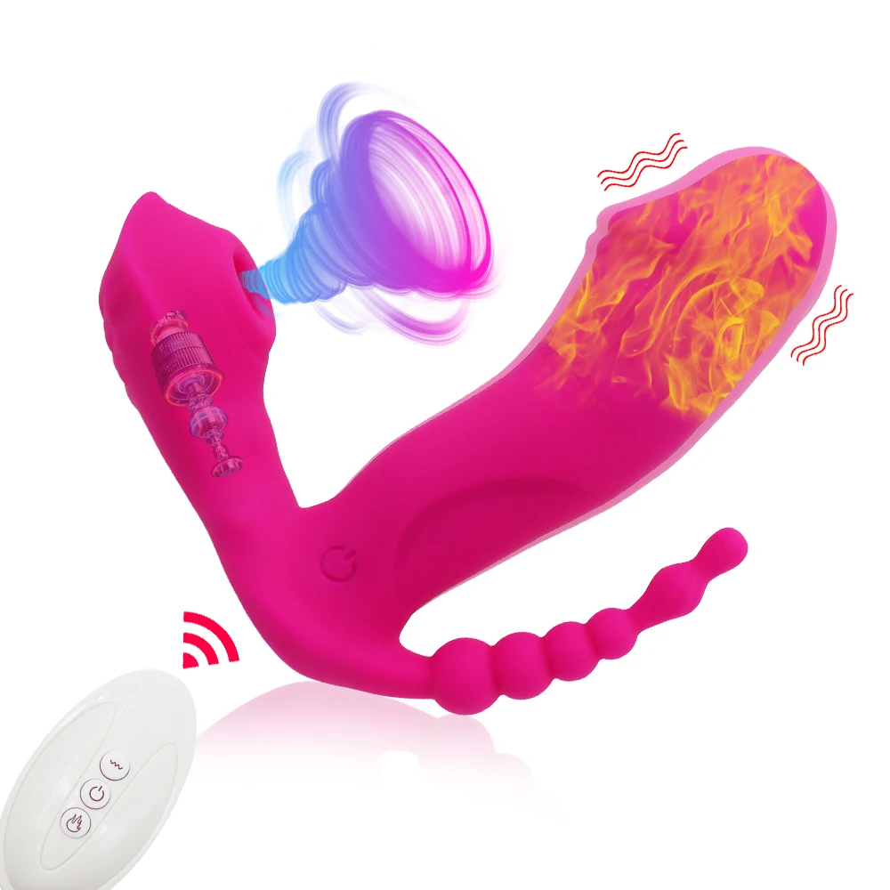 3 IN 1 Sucking Vibrator Sucker Anal Vagina Clitoris Stimulator 7 Modes Vibrating Wearable Oral Suction Erotic Sex Toys for Women