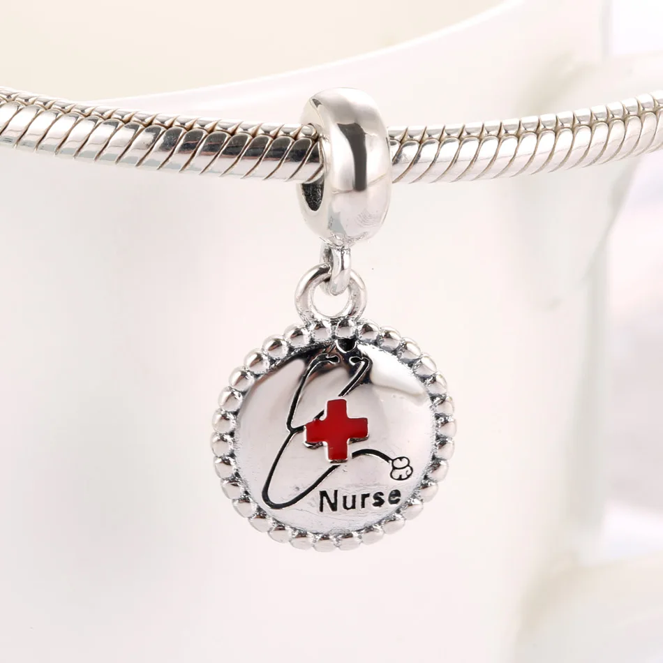 

Women Bracelets Pendant Silver DIY Jewelry Nurse Dangle Charm fit Lady Bracelet Bangle