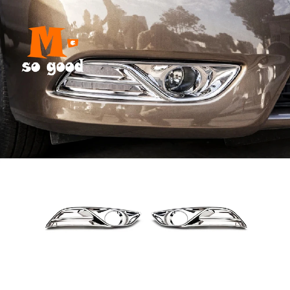 

2013 2014 2015 Car Styling Front Fog Lamp Light Decoration Cover Trim Shell Accessories Chrome ABS for Nissan Sentra