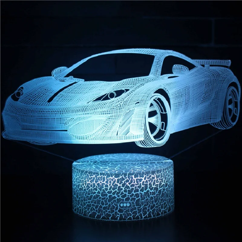 Sports car 3d Led Night LightLed Color Changing Night Light Kids Christmas Lovely gift Love Gifts Girlfriend Cartoon Light