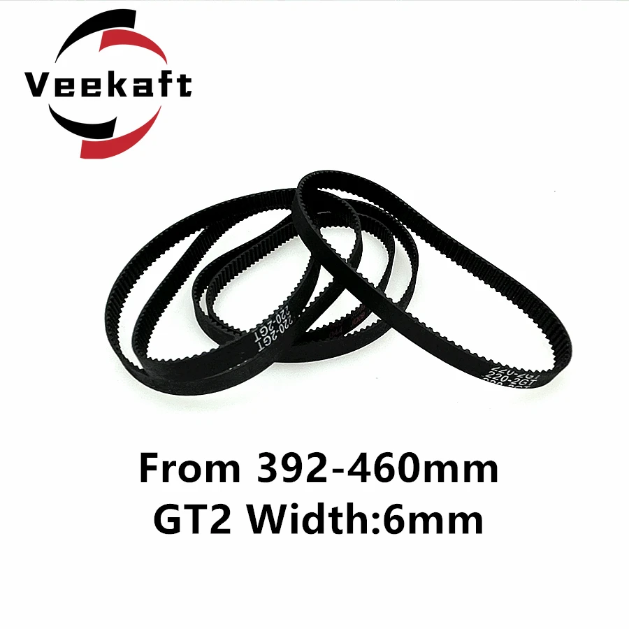 Części do drukarek 3D GT2 6mm Gumowy pasek rozrządu z zamkniętą pętlą 392 396 400 406 410 420 426 430 436 440 444 450 454 460mm 2GT 1szt.